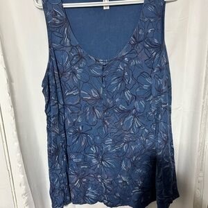 Addition Elle Blue Floral Tank Top 2x- nice and flowy- new or like new